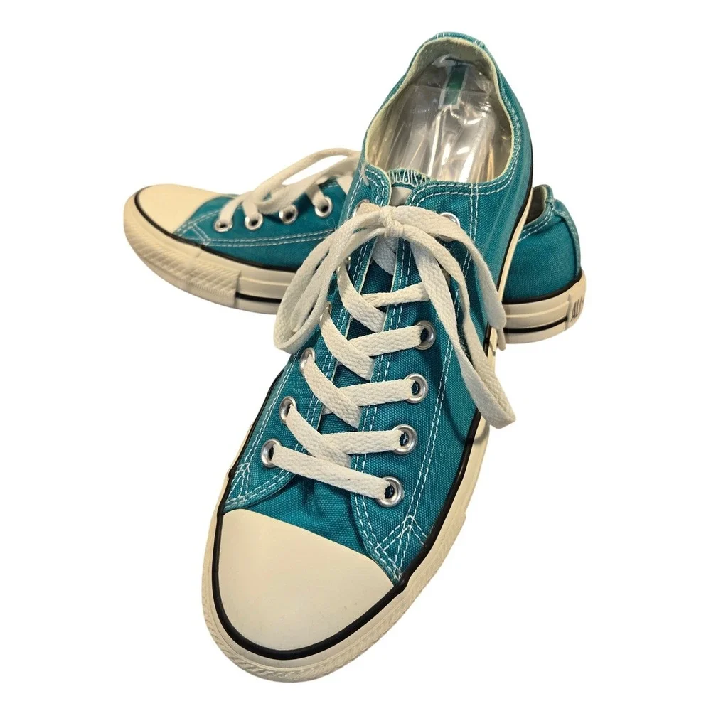 Converse Chuck Taylor All Star Low Top Teal Canvas Sneakers 132301F M-7 W- 9